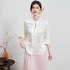 New Chinese Style Mulberry Silk Jacquard Long-Sleeve Shirt