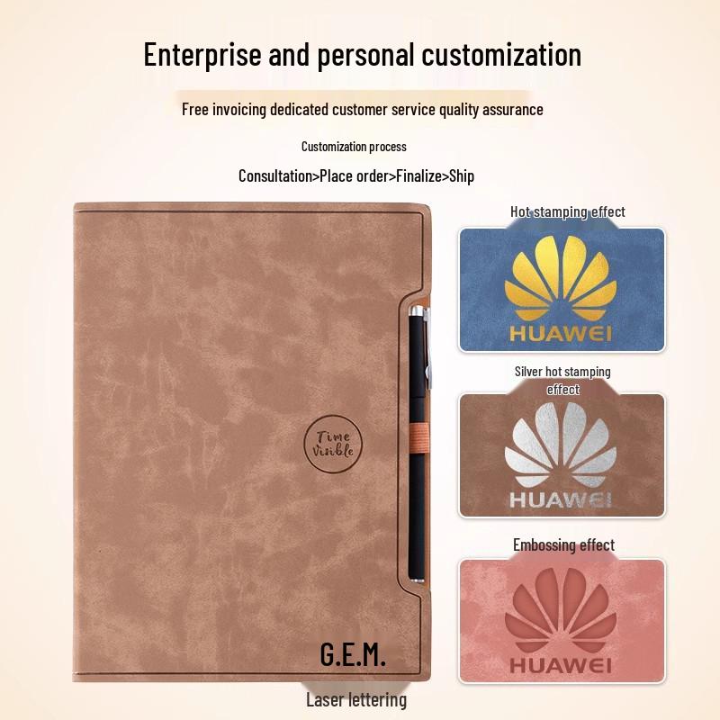 A5 Hardcover Notebook with Pen Loop, 2025 Diary, B5 Notebook, and A6 Pocket Notebook - High-Value Business Set