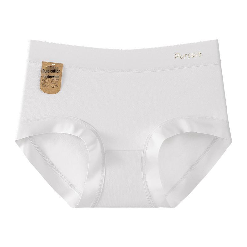 Class A Women's 7A Antibacterial Pure Cotton Mid-Waist Seamless Underwear - Breathable, Tummy-Control, Hip-Lifting