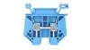 2-Wire Rail Connector 6Mm2 Blue Euro 6/35 43401Bl