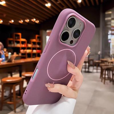 Applicable To IPhone16ProMax Mobile Phone Case Magsafe Thin Circle Magnetic Suction Apple 15 Matte Tpu Soft Protective Case