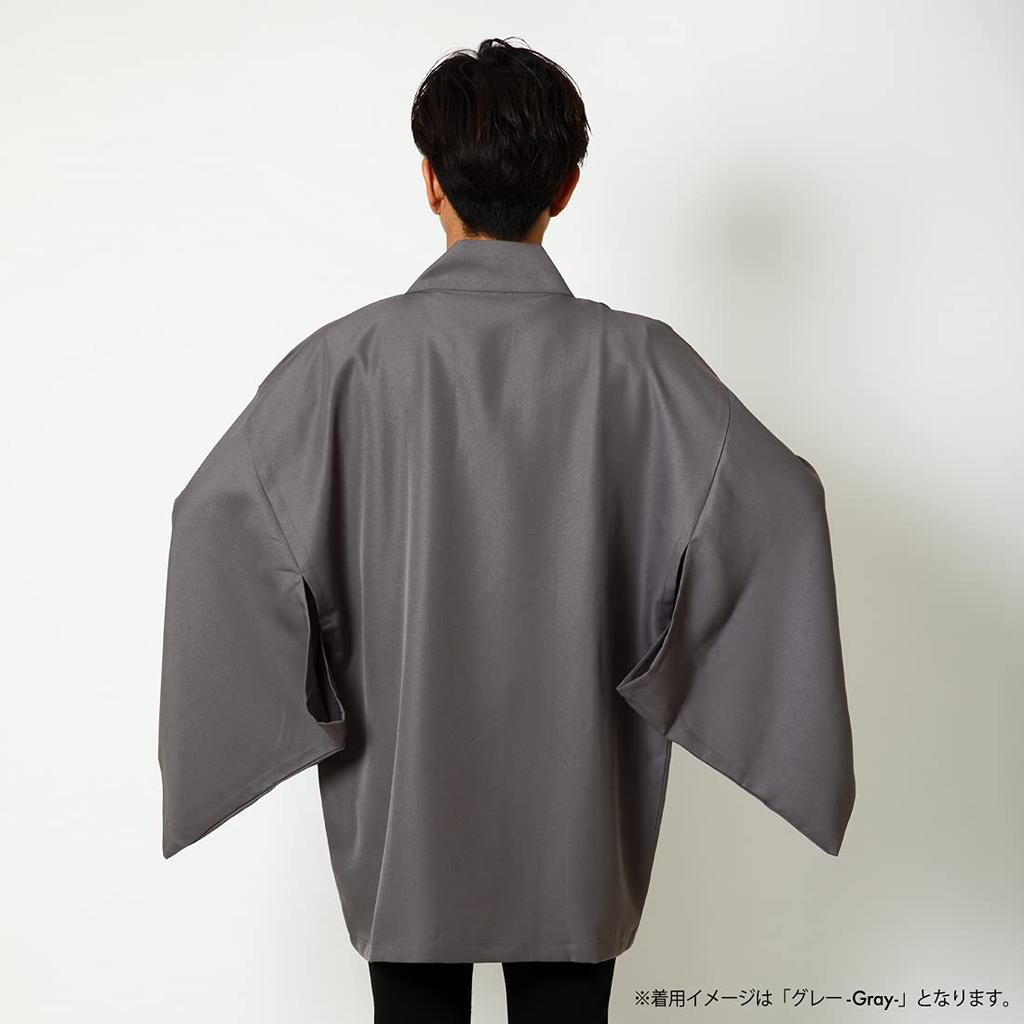 Haori Haori Sleeves with Hidden Gray Plain Haori Festival Event Festival Promotion Fashion For Adults [Happi.Tokyo] (corner Sleeves)