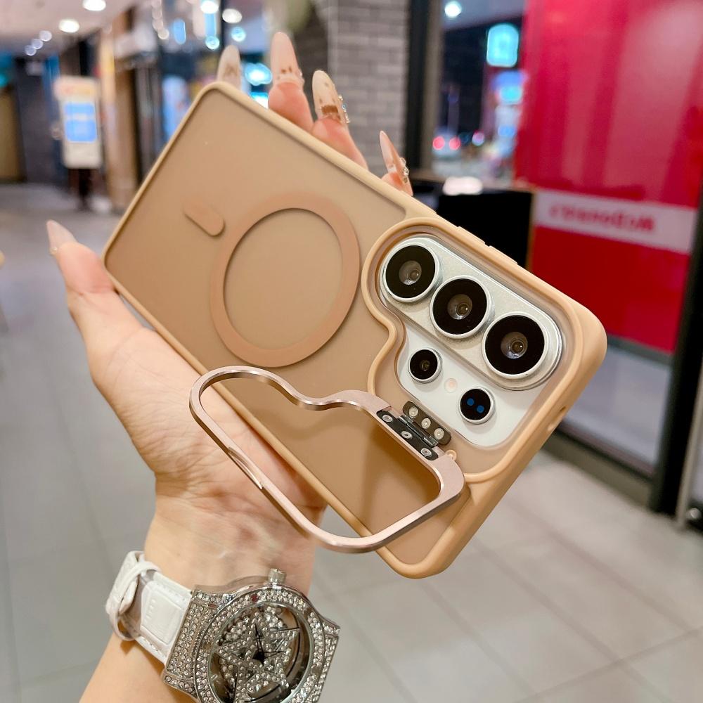 For Magsafe Camera Fold Stand Holder Bracket Phone Case For Samsung S26 S25 FE Ultra Plus A17 A26 A16 A56 Stand Magnetic Cover