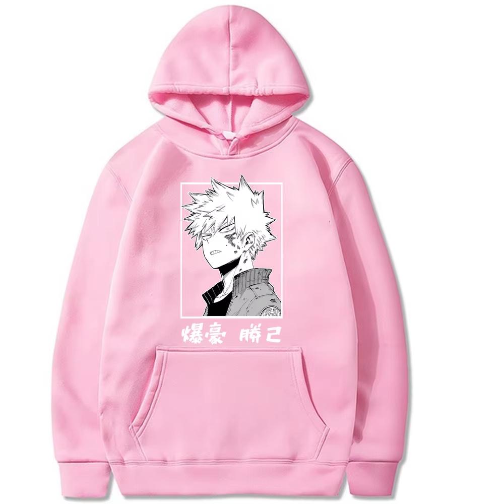 Unisex mikiny Harajuku My Hero Academia Japonské anime Bakugou Katsuki Pánská mikina s kapucí Streetwear Neformální mikiny s potiskem