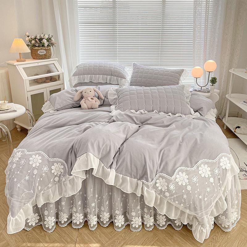 Juego de Funda Nórdica de Poliéster de Encaje Bordado de Piezas