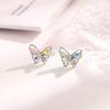Atmosphere Color Diamond Butterfly Series Dopamine Stud Earrings Bracelet Necklace Set Sweet Dream Flower Fairy Jewelry Korea