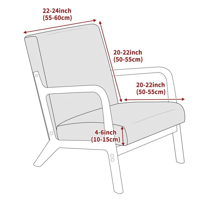 Leaf Jacquard Armchair Cover Elastic Zipper Chair Protective Case Nordic Style Chair Furniture Protector Decor for Living Room