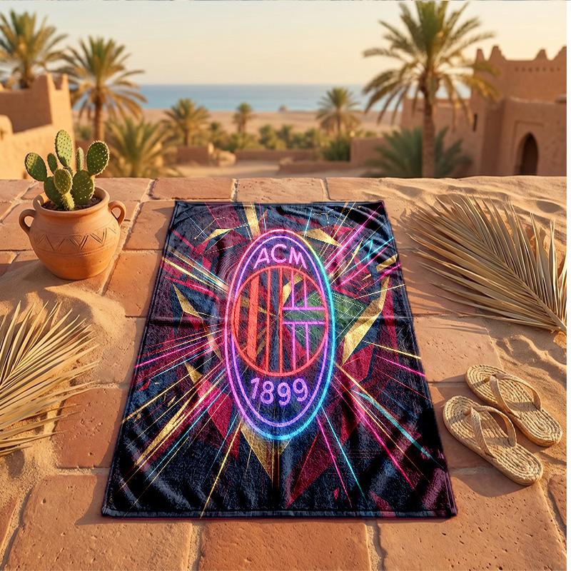 Asciugamano da Spiaggia in Microfibra con Stampa AC Milan Asciugatura Rapida Assorbente Grande Asciugamano per Spiaggia Nuoto Viaggio