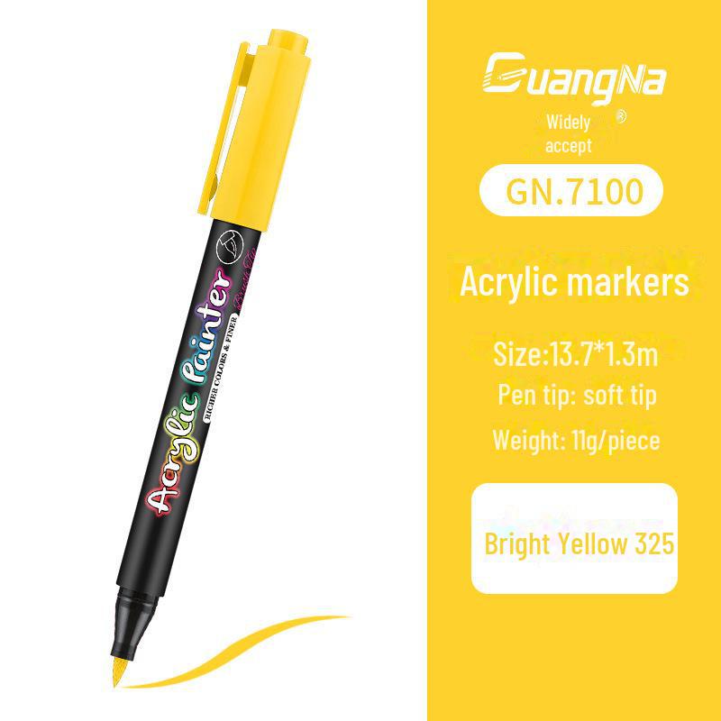 Acrylic Marker Soft Brush Hand-Painted Set In 12, 24, 36 Colors, Black.