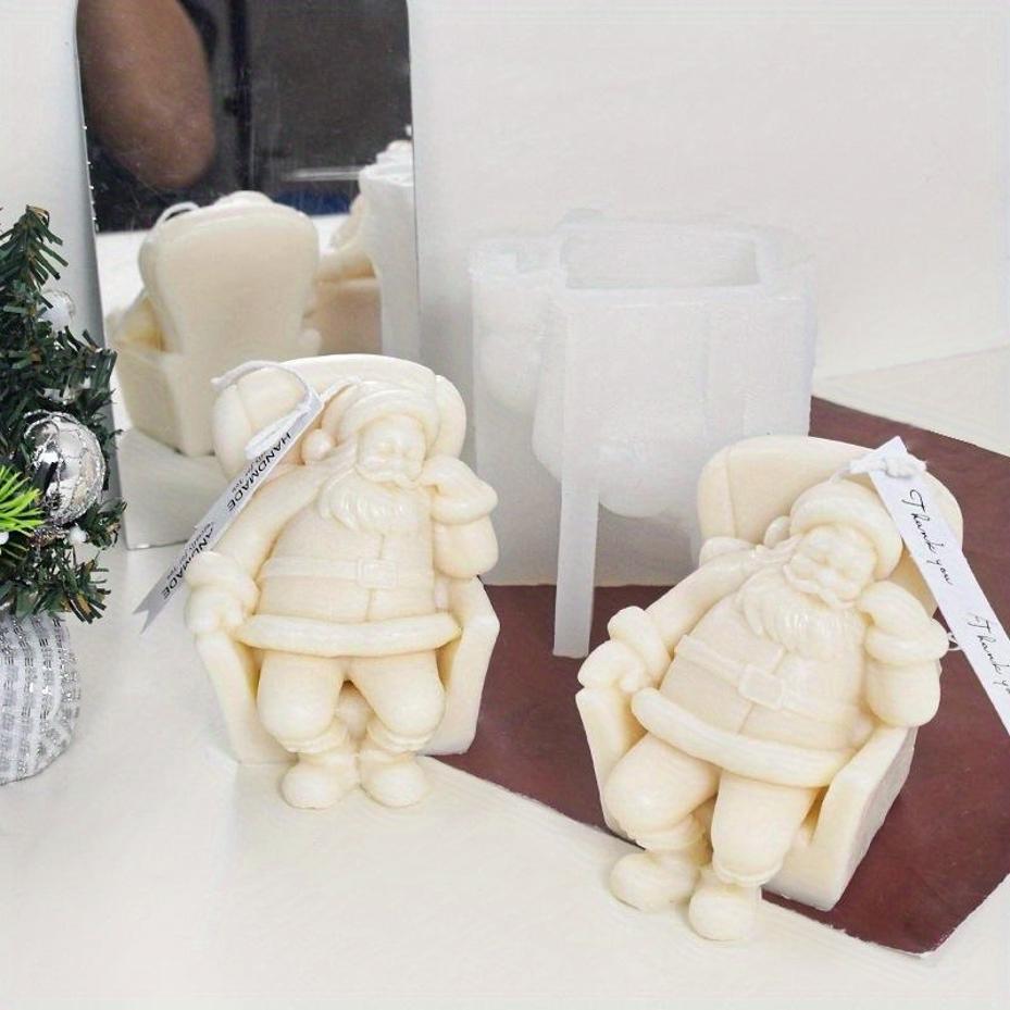 1 Pcs Sleeping Santa Claus Aromatherapy Candle Silicone Mold DIY Christmas Decoration Gypsum Mold