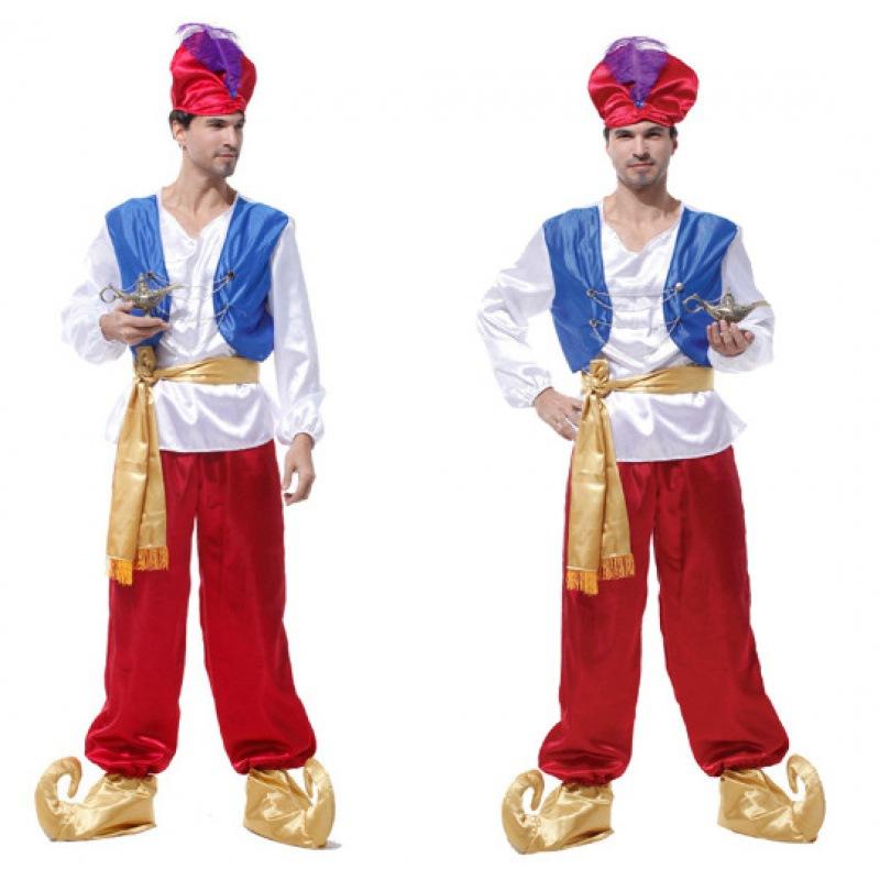 Halloween arabic king costume, ball, male adult search banner magic lamp prince costume