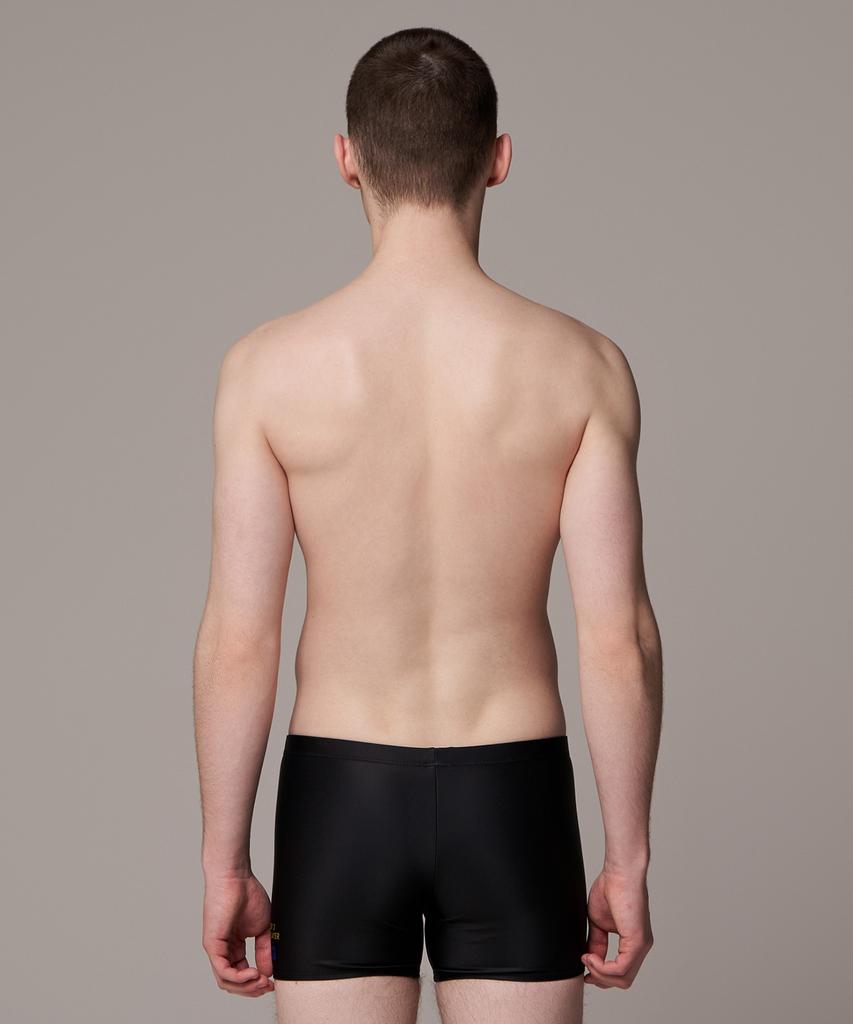 Laelliseupocheu [Osmq668 Blk] Solid Square Men'S Swimsuit Black