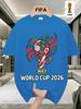 FIFA. World Cup Football.Men's Short-sleeved T-shirt with a US-Canada-Mexico Themed Print, Crew Neck Style for Men and Women, Perfect for Holiday Wear
