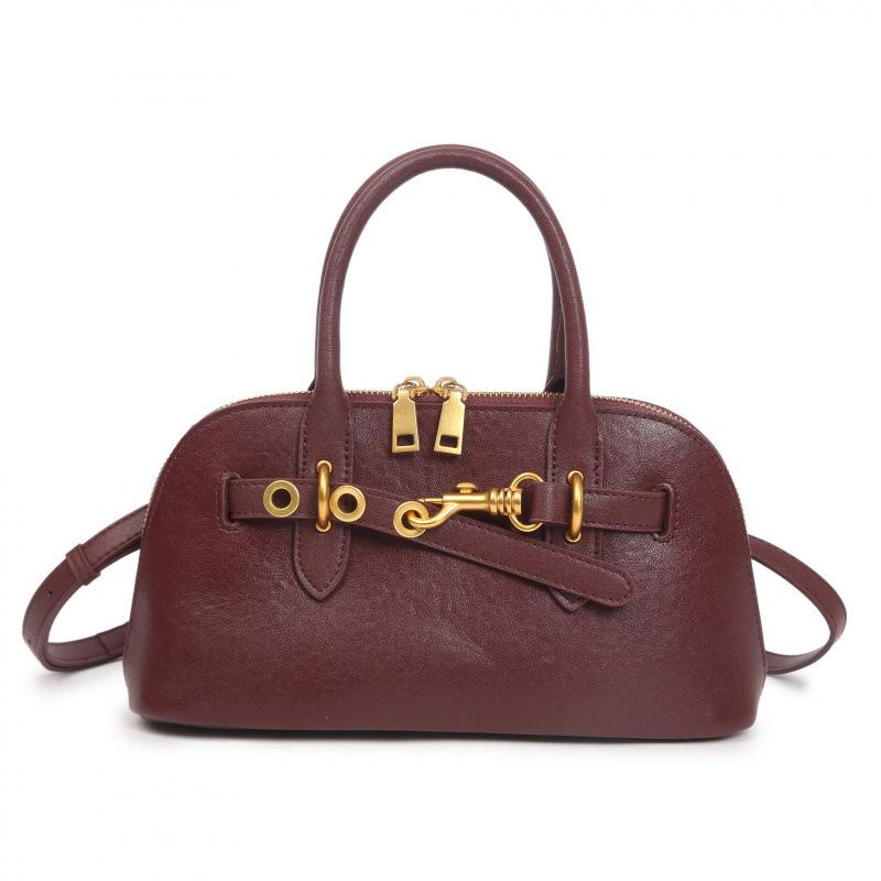 

Women s bag niche high-end leather portable shell bag spring new shoulder bag European and American fashion messenger bag 27*10*14 красный