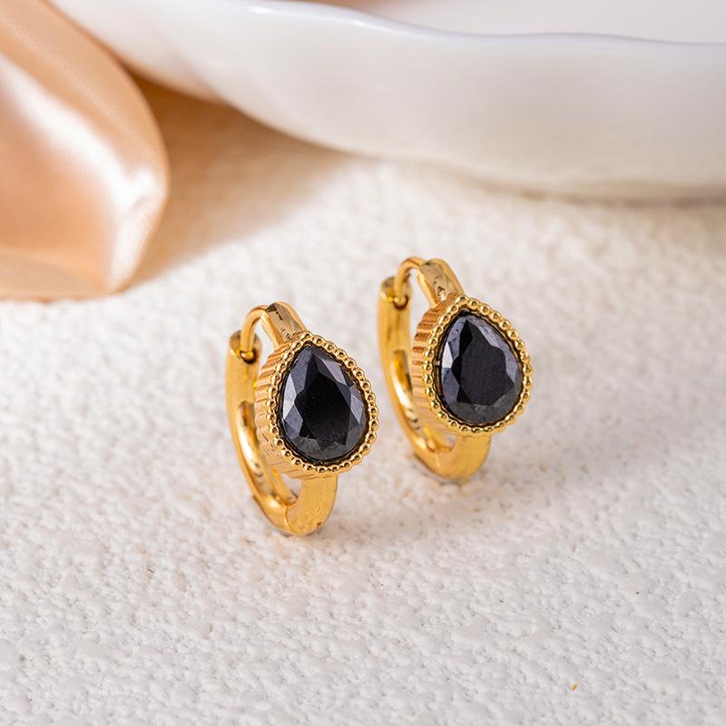 Hochwertige Edelstahl-Sternohrringe mit Vintage-Smaragd- und Zirkonkristallen