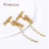DIY Multi-Strand Beading Jewelry Making Supplies,18K Gold Plated Lobster Clasp Extension Chain With Cuboid Separator Spacer Bars