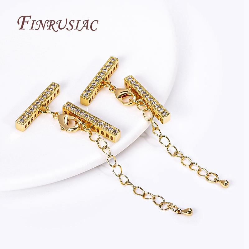 DIY Multi-Strand Beading Jewelry Making Supplies,18K Gold Plated Lobster Clasp Extension Chain With Cuboid Separator Spacer Bars