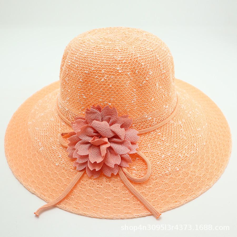 Summer straw hat big brim fashionable flower sweet seaside vacation beach breathable sun protection sun hat women's