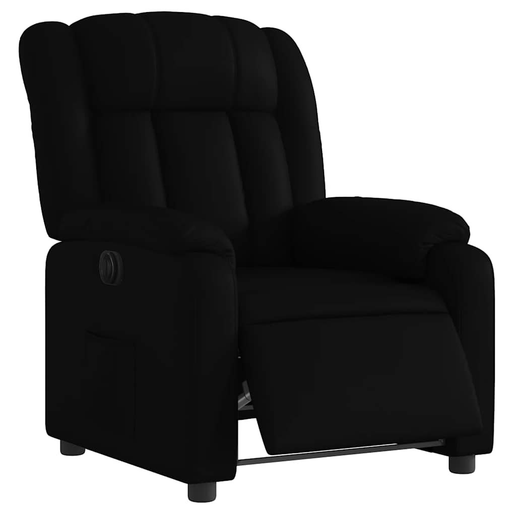 Vidaxl Electric Recliner Armchair, Black, Upholstered with Faux Leather