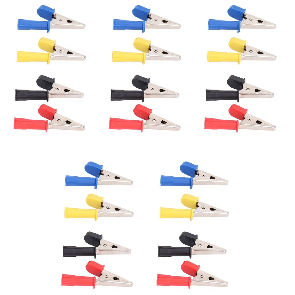 5Set Test Leads Clips Brass PVC Car Battery Charging Tests Clamp with 4mm Jacks for Wires