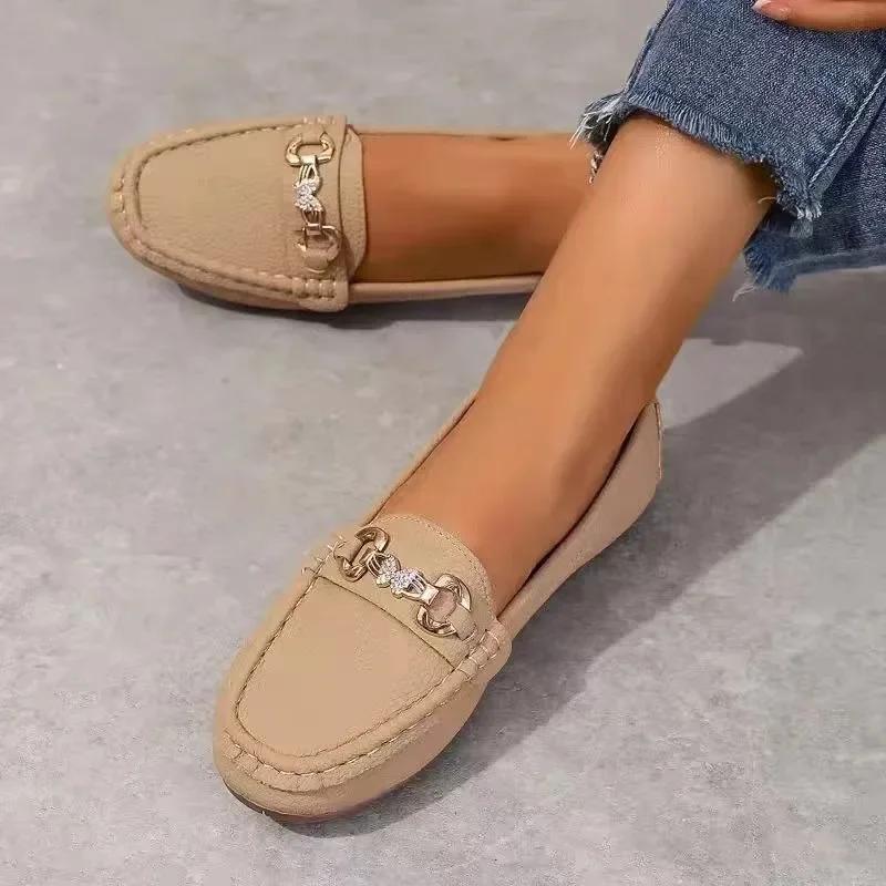 Women Shoes Classic Slip on Loafers High Quality Leather Casual Shoes Shallow Mouth Loafer Soft Sole Comfort Flats Zapatos Mujer