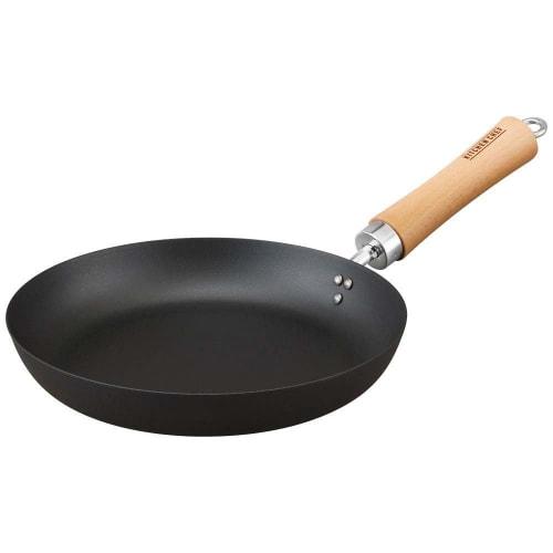 IRIS OHYAMA Iron Frying Pan, Thick, 26cm, SCP-T26, Black