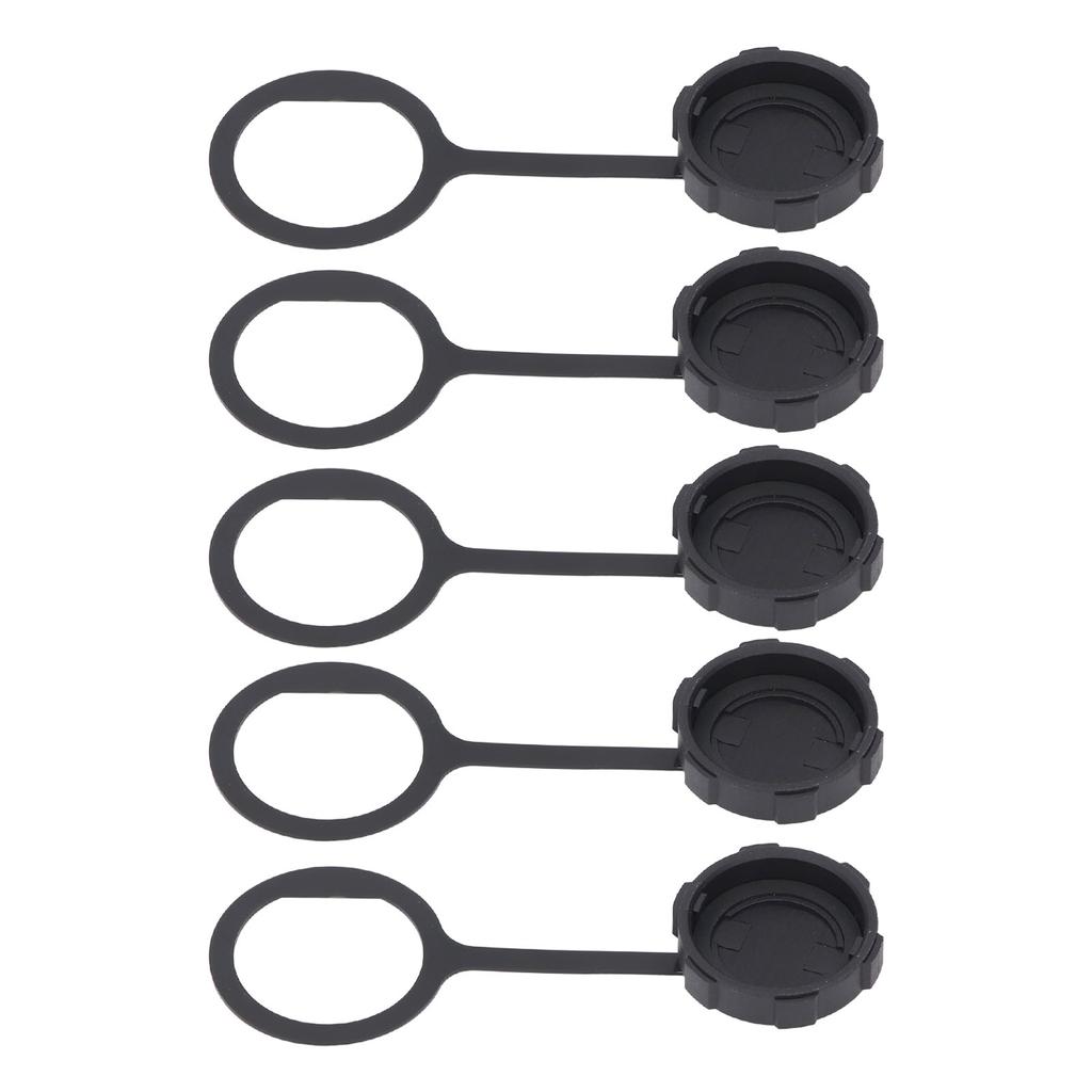 5Pcs USB Waterproof Connector Dust Cover E16 Plastic Female Cap Inner Screw Thread with TPU Chain