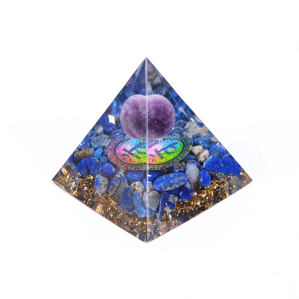 Handmade Orgone Pyramid Natural Crystal Reiki Chakra Orgonite Energy Generator Jewelry Home Office Decoration Gift