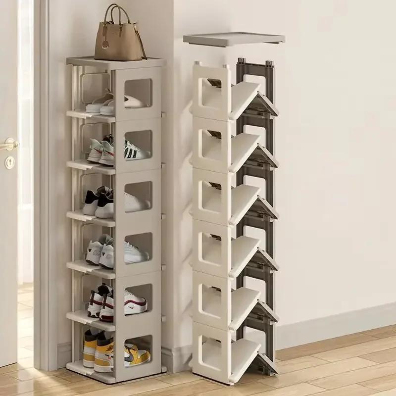 Stackable Shoe Hanger Rack Foldable Storage Rack Multiple Layers Shoe Organizer Sneaker Shoes Box Installation-free Shoe Cabinet