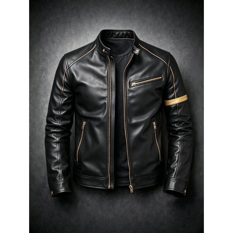 New and old men's PU leather jacket stand-up collar locomotive jacket slim casual autumn leather jacket jacket