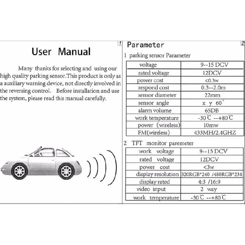 1Xprofessional Car Parking Sensor Buzzer 4 Sensors 13Mm Parktronic Original Flat