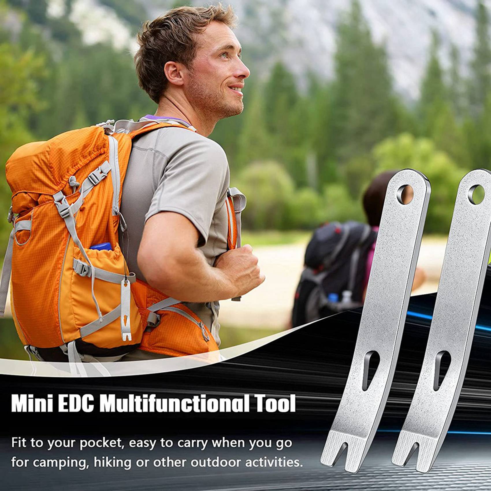 ABUL-16 Pieces Mini Pry Bar Stainless Steel Flat Bar Multifunction Small Pry Bar EDC Mini Crowbar Survival Opener Tool Set