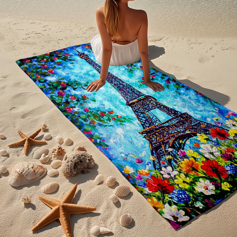 Pariser Eiffelturm Romantik Strandtuch, Superweiche Mikrofaser, Geschenk für Sie/Ihn, Geburtstag, für Pool, Strand, Reisen, Heimdeko Fan-Geschenke