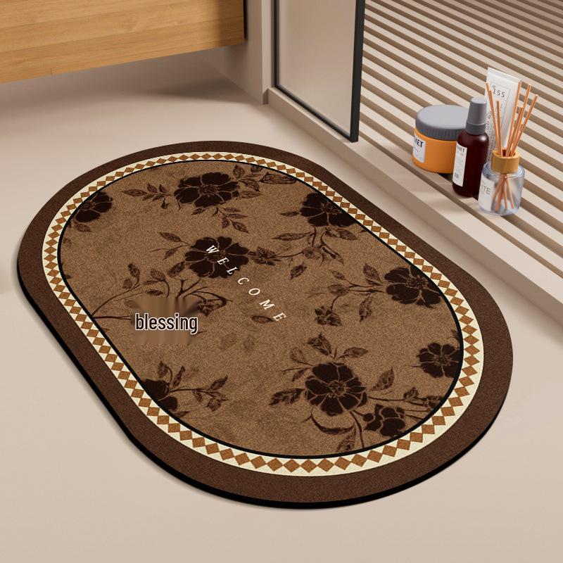 Simple Style Diatomaceous Earth Floor Mat - Stain & Wear-Resistant Bathroom/Toilet Entrance Mat