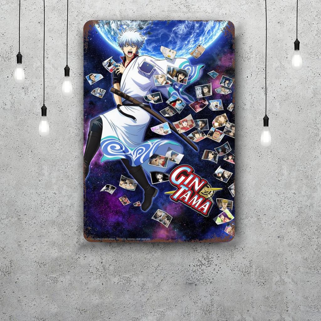 Classic Japanese Anime Art Gintama Funny Bar Metal Sign Retro Plaque Vintage Sign Alcohol Drinker Pub Club Kitchen