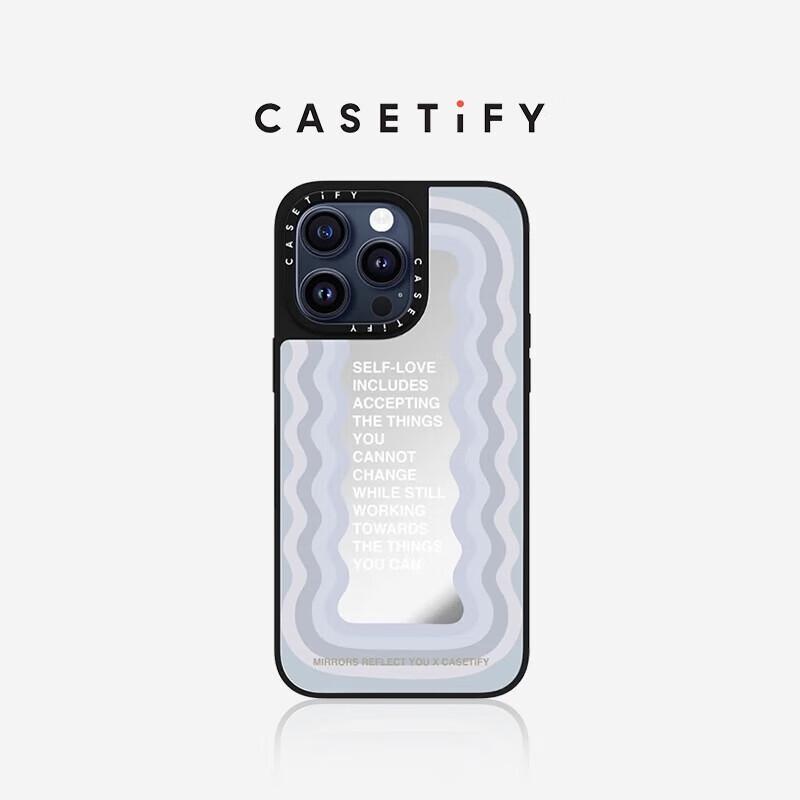 

Чохол для телефону CASETiFY Blue Slogan Mirror MagSafe iPhone 15 Pro