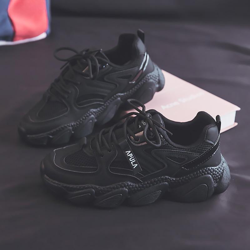 

Легкие туфли для папы, женская обувь, сетчатая обувь, дышащая сетчатая платформа, белые туфли, новая спортивная обувь для женщин 40 чёрный