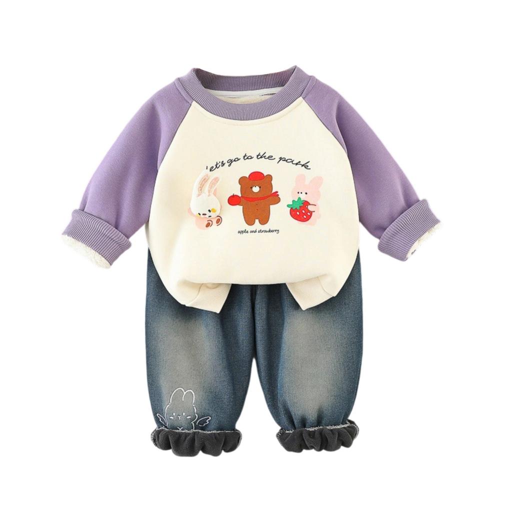 Uformelt langermet sett for barn, komfortable hverdagsantrekk