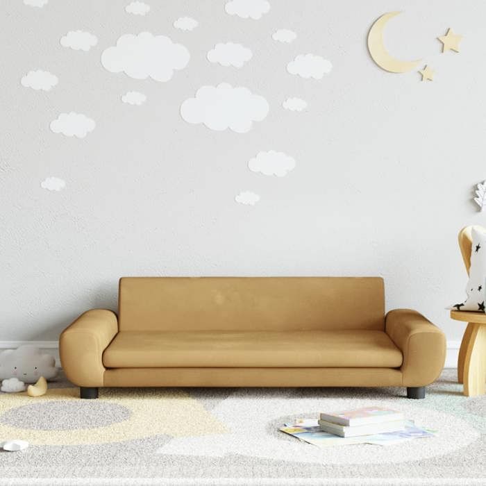 VidaXL Canapé pour enfants marron 100x54x33 cm velours, mini canapé, mini canapé-chaise, mini canapé pour enfants, canapé de 3196384