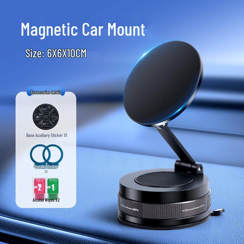 2025 Model Multifunctional Magnetic Car Phone Holder with Vacuum Suction Cup and Folding Navigation Support Bracket