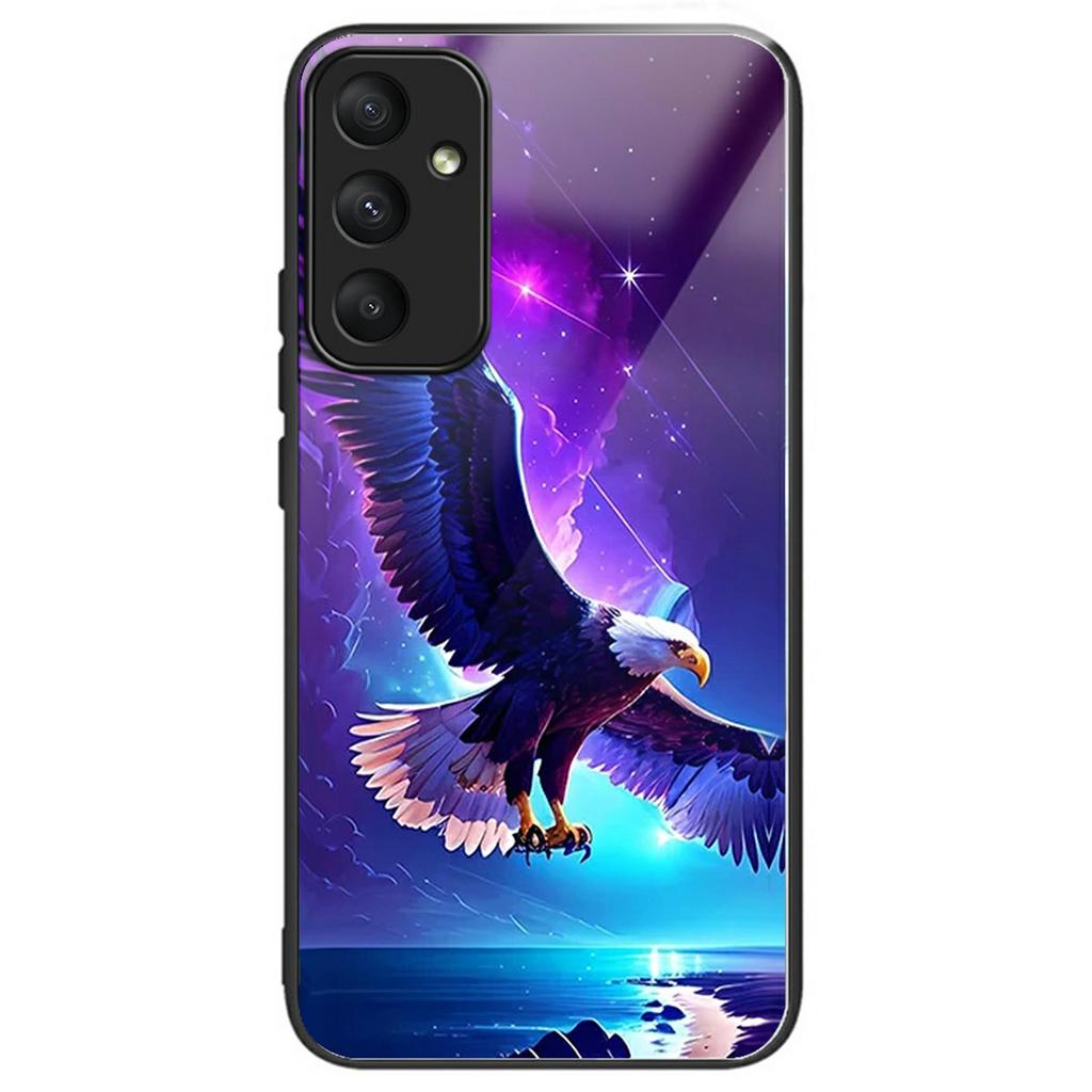 For Samsung Galaxy A36 5G Case Pattern Printing Tempered Glass TPU Drop-Proof Phone Cover