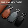 Leather Car Smart Key Fob Case Cover For Wei Lai Nio Et5 Et7 Es7 Ec7   Es6  Es8  Keychain Styling Accessories