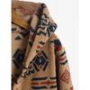 Damenmantel mit Kapuze, Aztekenmuster, geometrischem Stil, Taschen, lang, flauschig, mit Tribal-Geo-Azteken-Print, für den Winter