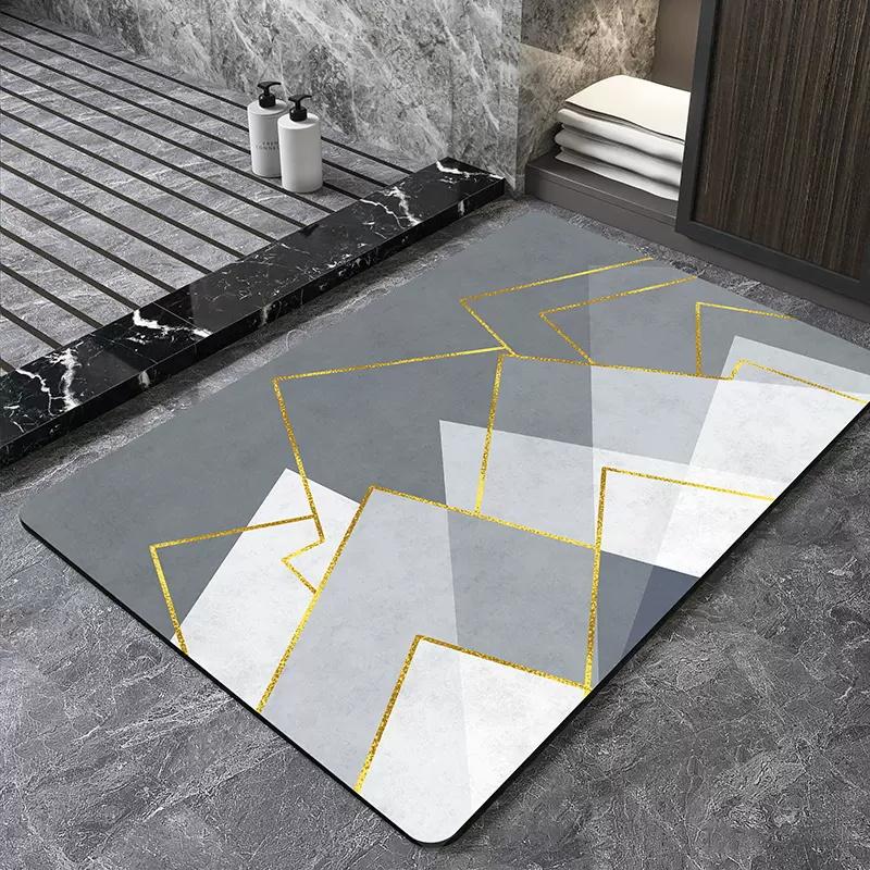 Luxury Nordic Bath Mat Super Absorbent Bathroom Mats Anti Slip Quick Dry Foot Floor Mat Shower Toilet Rug Doormat Carpet