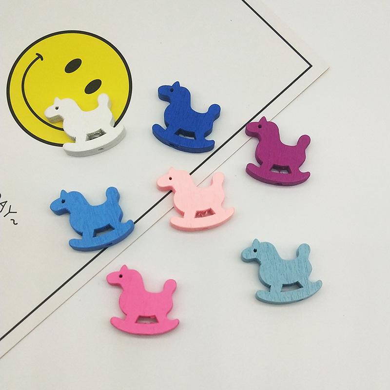 DIY 50-Pack Eco-Friendly 22mm Wooden Horse Beads for Children s Jewelry Crafting Little Horse