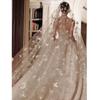 Soft Yarn Bride's Wedding Headgear Large Tail Butterfly Head Gauze  Hair Accessories