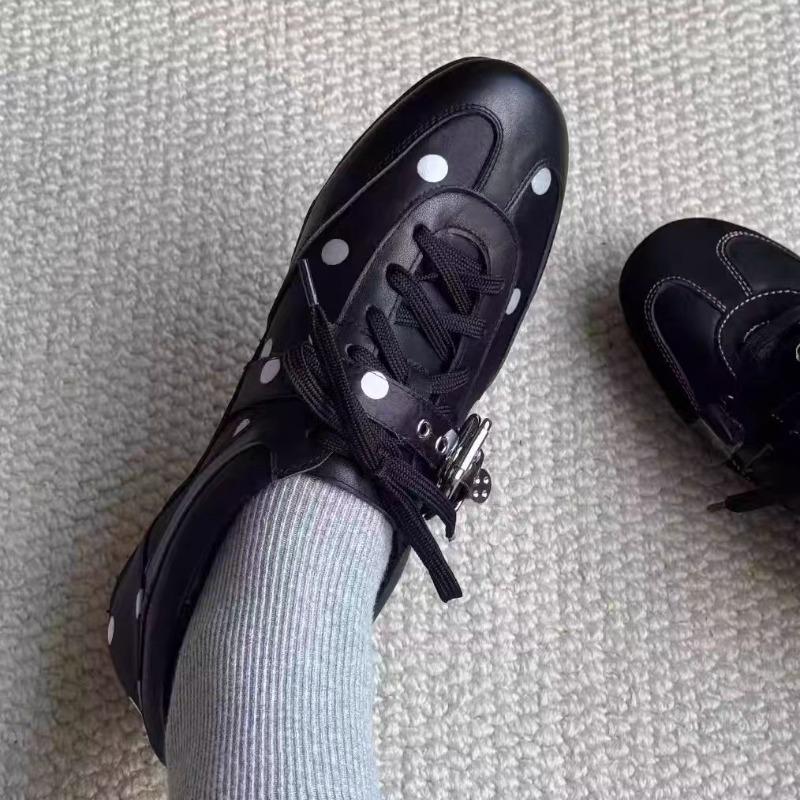 New Polka Dot Color Matching Strappy Flat Shoes Women's Spring New Casual Flat Sports Single Shoes