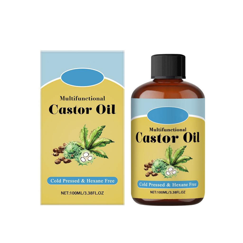 Castor Oil Hair Growth, Promotes Hair Growth, Making Hair, Eyelashes And Eyebrows Thicker And Fuller. Skin Moisturizer 100ml