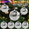 1/6pcs Mini Disco Balls In Silver 3D Glitter Cake Toppers Disco-Themed Decor for Cakes Cupcakes & Party Styling Supplies Decor