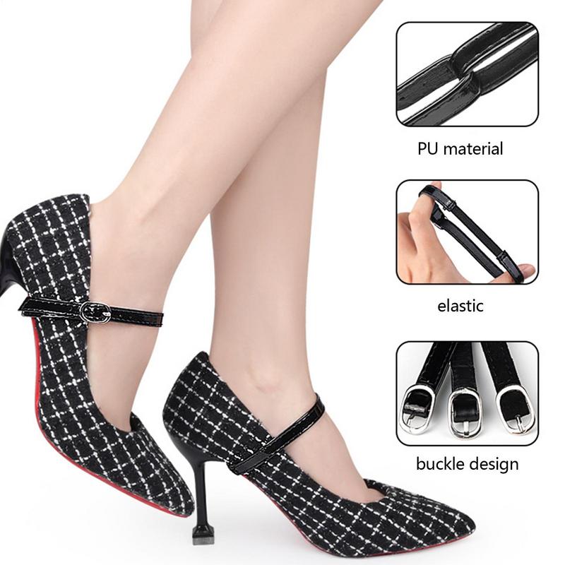 Shoe Straps for Heels Adjustable Elastic Shoe Straps Anti-Loose Buckle Shoe Ankle Straps Belt for High Heels